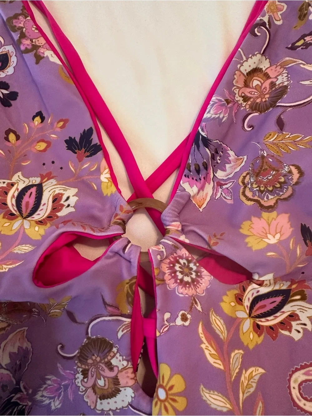 Cupshe Paisley Purple & Pink Floral One-Piece Swimsuit